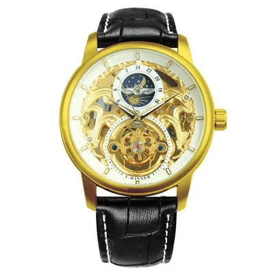 Casual Moon Phase Carved Hollow Automatic Mechanical Watch