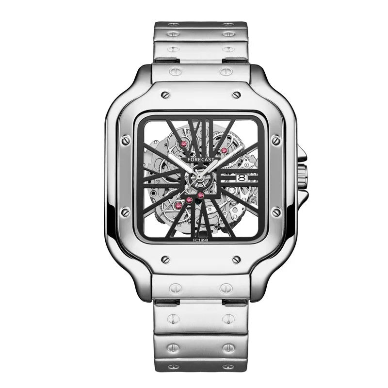 Steel Square Hollow Water Resistant Quartz Movement