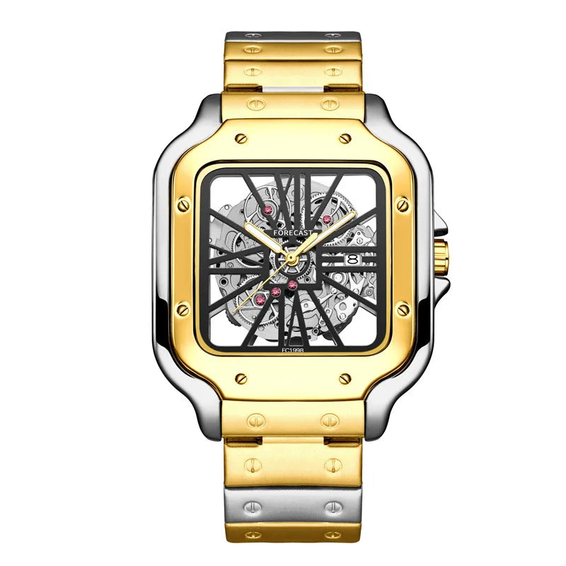 Steel Square Hollow Water Resistant Quartz Movement