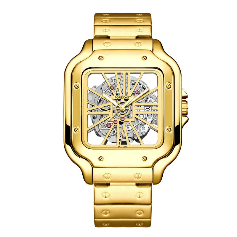 Steel Square Hollow Water Resistant Quartz Movement