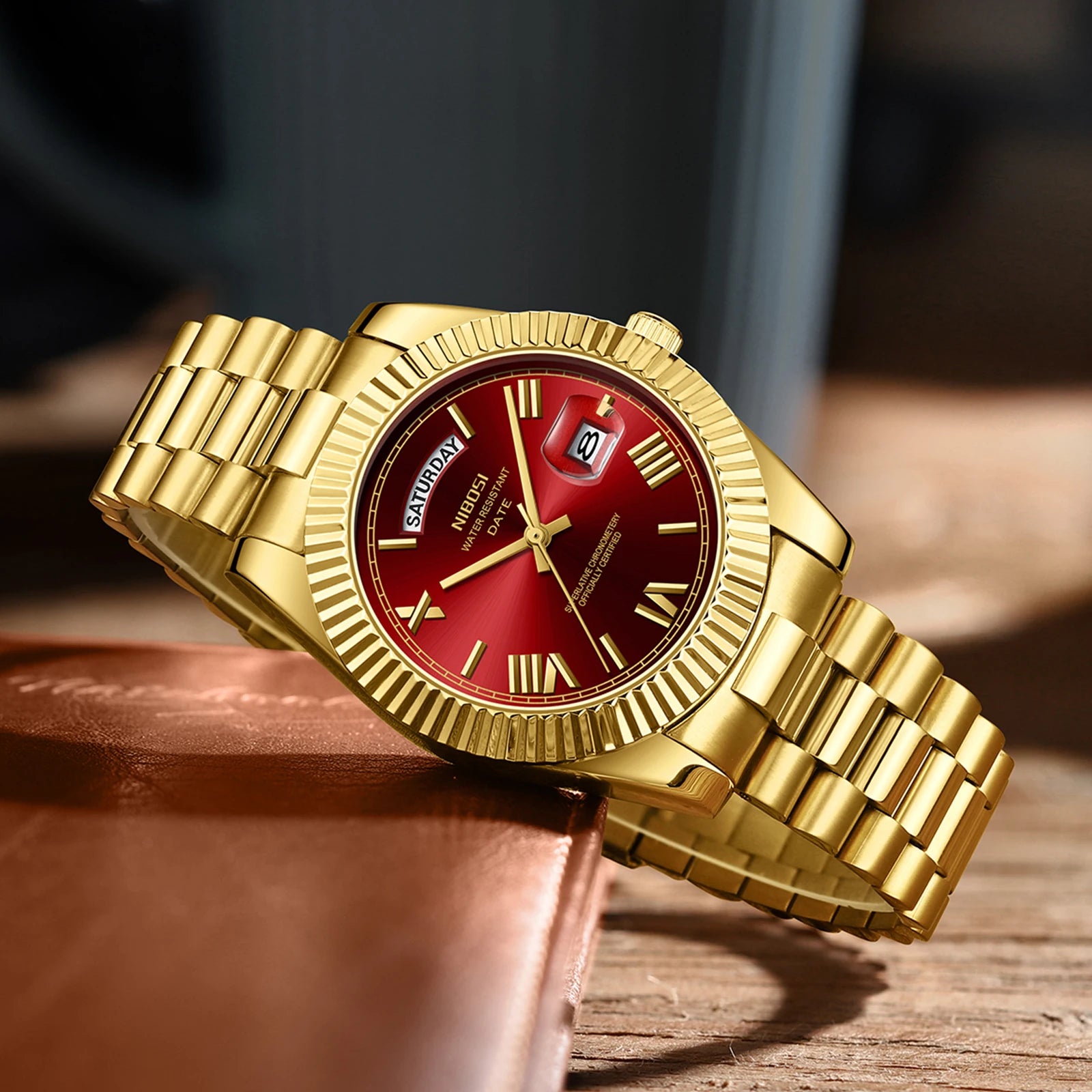 Solid Stainless Steel Strap Quartz Watch